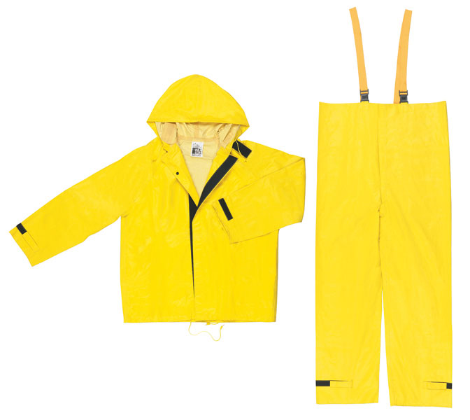 Two Piece Yellow 0.35mm Neoprene/Nylon Hydroblasting Rain Suit - Spill Control
